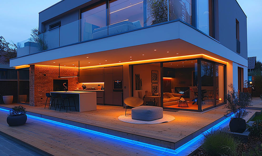 Неон для украшения фасада