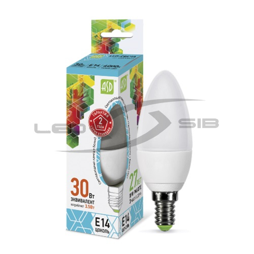 лампа сд led-свеча-standard  3.5w 230v е14 320lm Лампа сд LED-СВЕЧА-standard  3.5W 230V Е14 320Lm