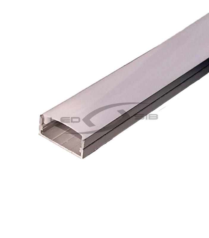 Накладной алюминиевый профиль (с экраном) LS-СС-032 Nev, 2000х23.3х9.6мм