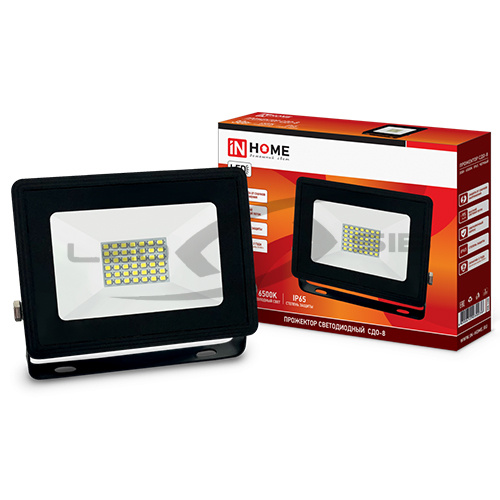 Прожектор сд СДО-8- 30Вт 230В 2850 Лм IP65 IN HOME