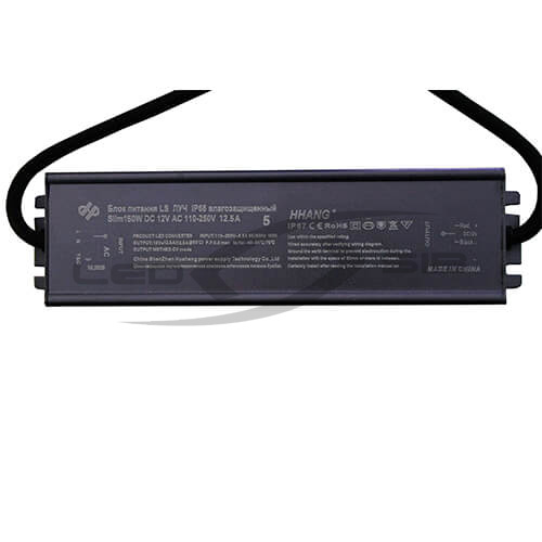 Блок питания ЛУЧ влагозащищенный LS серии Slim 150W DC 12V AC 170-250V 12.5A (алюмини)213*57*25 IP67