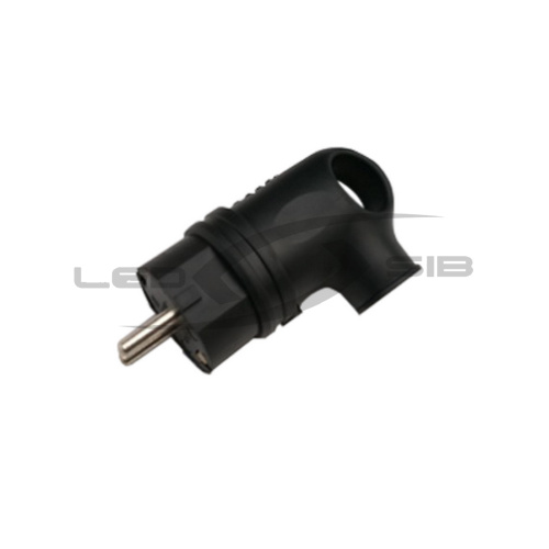 Вилка угловая с з/к каучук 16А IP44 черная 9220