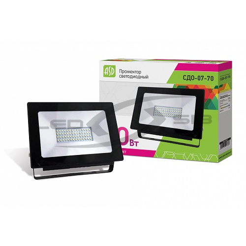 прожектор сд сдо-07-70 черный ip65 Прожектор сд СДО-07-70 черный IP65