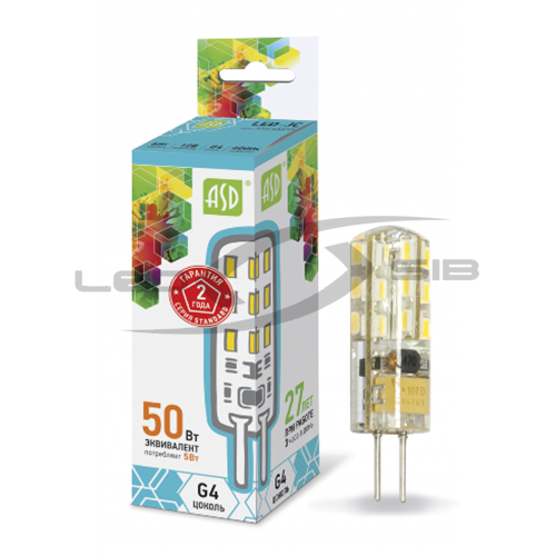 лампа сд led-jc-standard 5.0w 12v g4 450lm Лампа сд LED-JC-standard 5.0W 12V G4 450Lm
