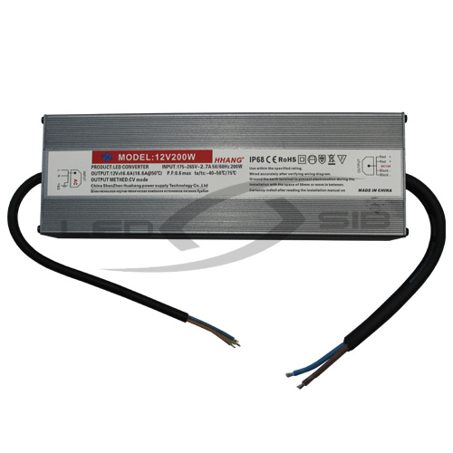 Блок питания влагозащищенный LS серии Slim 200W DC 12V AC 170-265V 16,6A  245*76*39мм 5Y IP67 НН