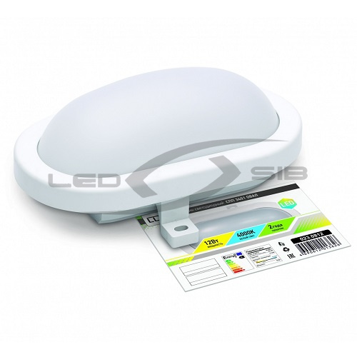 Светильник сд герметичный СПП 3401 12W 230V 960 Lm 170x115мм овал IP 65