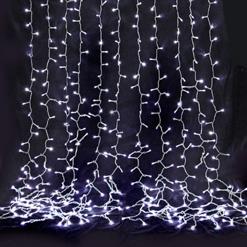 Дождь светодиодный LS, 24 нитей, 336 LED, 3х2м, 24V, прозрачный ПВХ провод 2 мм IP 65 15 ватт