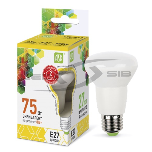 Лампа сд LED-R63-standard 8.0W 220V Е27 720Lm
