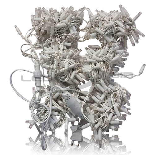 Дождь светодиодный LS 0,6х9м, 6 нитей, 540 LED,  220V, белый ПВХ провод 2,3 мм IP 65