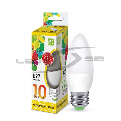 Лампа сд LED-СВЕЧА-standard 10W 230V Е27 900Lm ASD