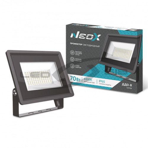 прожектор сд ддо-8- 70вт 230в ip65 7350лм neox Прожектор сд ДДО-8- 70Вт 230В IP65 7350Лм NEOX