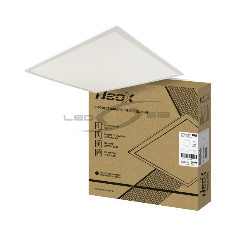 Панель сд ДВО SLIM 3665 36W 230V  595х595х8,5 без ЭПРАNEOX