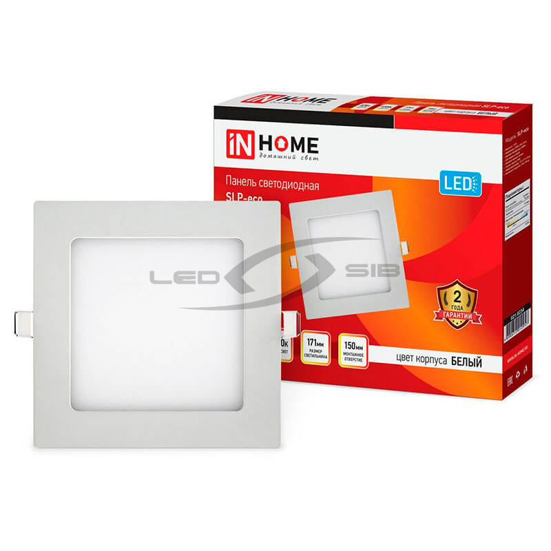 Панель светодиодная встраиваемая SLP 18W 230V 1260Lm 220 мм белая IN HOME