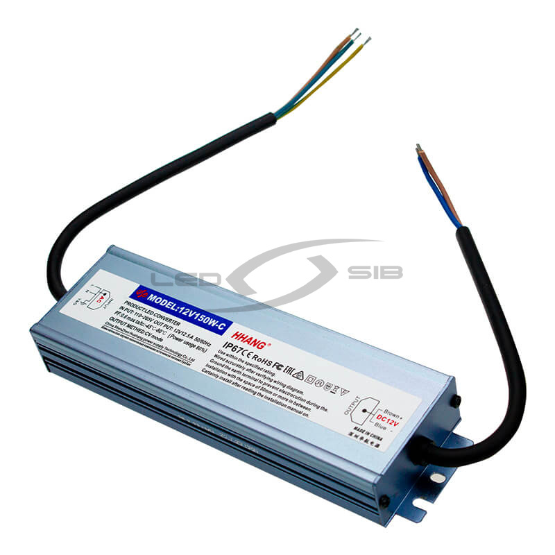 Блок питания влагозащищенный LS Slim 150W DC12V AC 170-250V 12A (алюм) 172*56*24мм 3Y IP67 HH