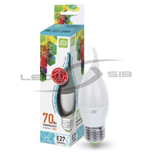 лампа сд led-свеча на ветру-standard 7.5w 230v е27 675lm  Лампа сд LED-СВЕЧА на ветру-standard 7.5W 230V Е27 675Lm 