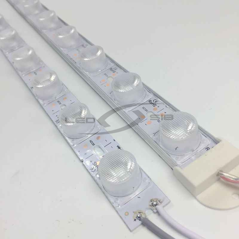 Светодиодная линейка с линзой Т LS SMD 3030/18 LED MAX 18W DC12V IP33 2160 Lm, угол 15*45° 1000*17мм