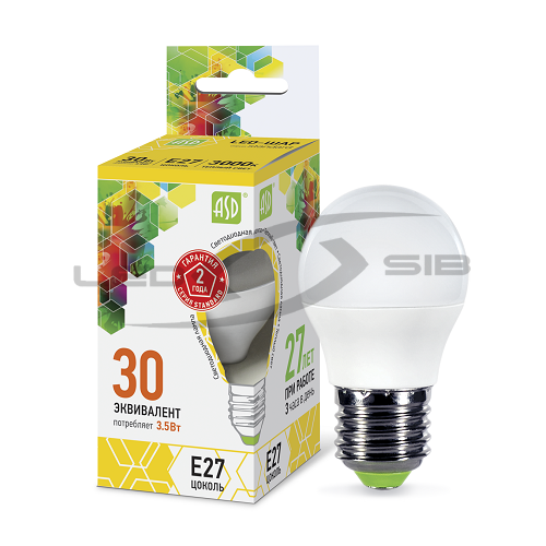 Лампа сд LED-ШАР-standard  3.5W 230V Е27 320Lm