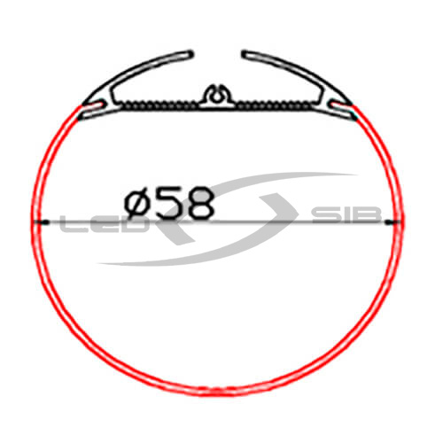 подвесной профиль ls yf-869 для линейных светильников φ60мм, алюминий Подвесной профиль LS YF-869 для линейных светильников φ60мм, алюминий
