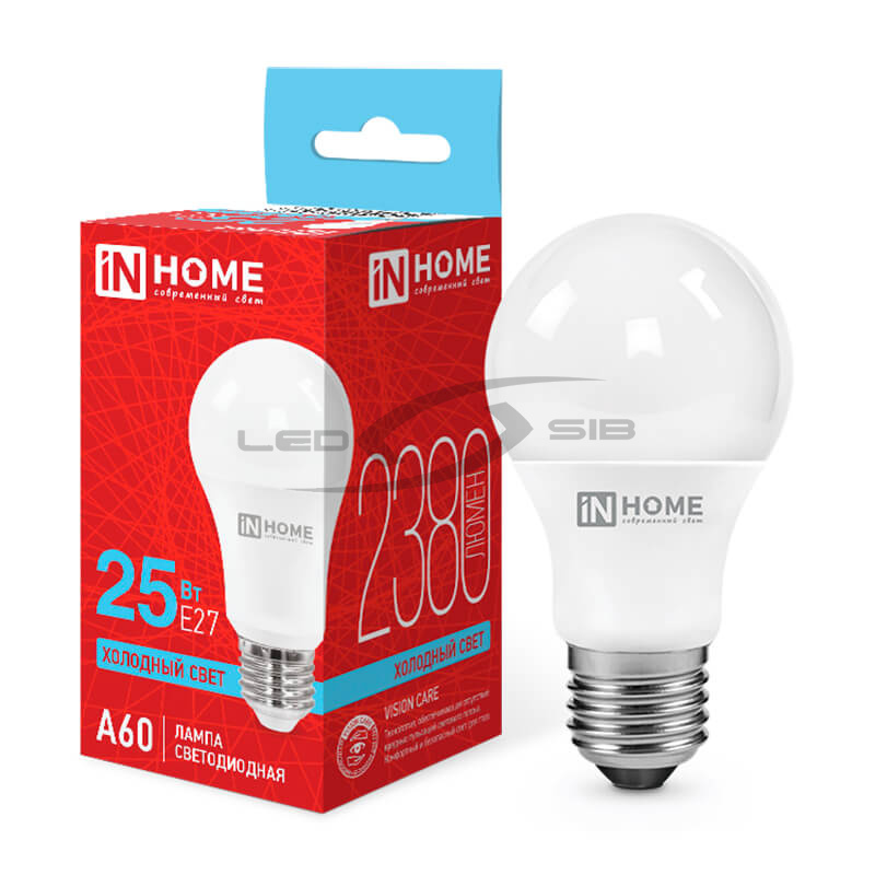 Лампа сд LED-A60-VC 25.0W 230V Е27 2380Lm IN HOME