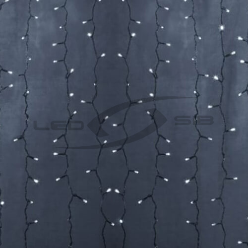 Гирлянда Световой дождь LS 360 LED 2х1,5м IP44 провод черный ПВХ, 220V