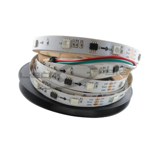 Светодиодная лента LS SMD 5050-150 RGB SPI-5V с чипом IC 2811 MAX 7,2W/m IP33"Бегущий огонь"