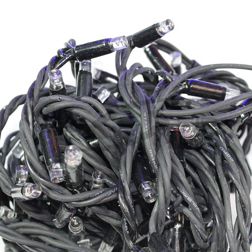 гирлянда светодиодная нить ls 10м 24v, max 6w, 70 led, ip65 провод черный каучук 3,3 мм, стыкуется Гирлянда светодиодная нить LS 10м 24V, MAX 6W, 70 led, IP65 провод черный каучук 3,3 мм, стыкуется