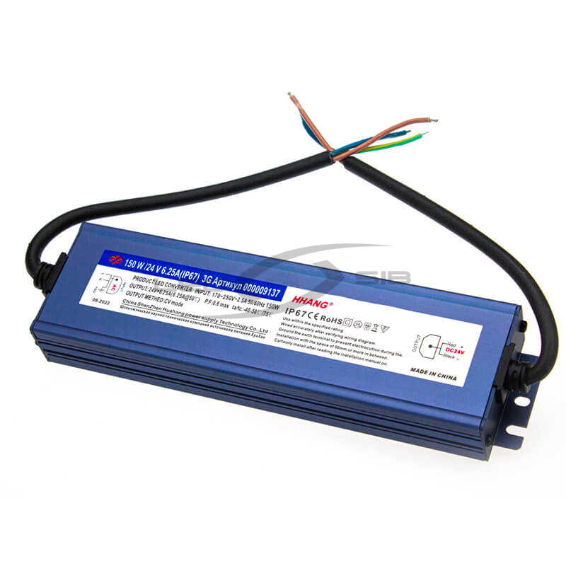 Блок питания влагозащищенный LS Slim 150W DC 24V AC 110-265V 6,2A (алюм) 170*53*25мм 3Y IP67 HH